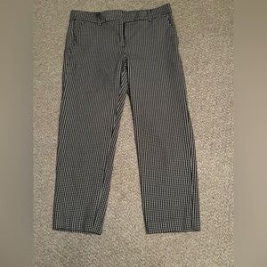 LOFT Women's Black and White Patterned Straight Leg Pants